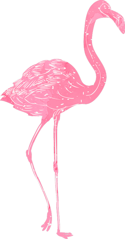 Alfombra vinílica dormitorio flamenco acuarela - TenVinilo