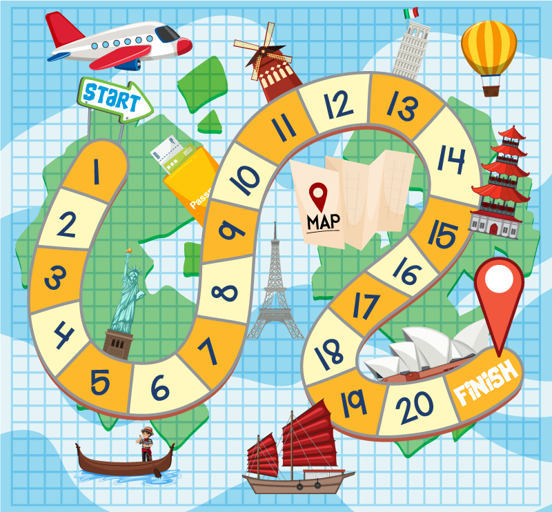 Alfombra vinílica juegos mapa de juegos de mesa - TenVinilo