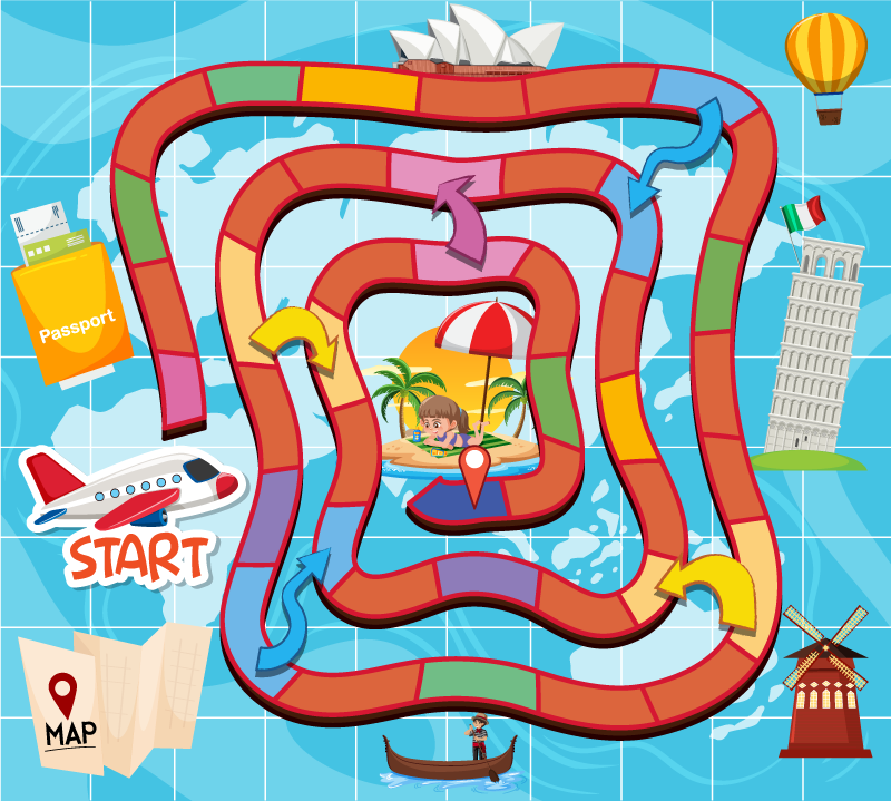 Alfombra vinílica juegos viajes de mesa - TenVinilo