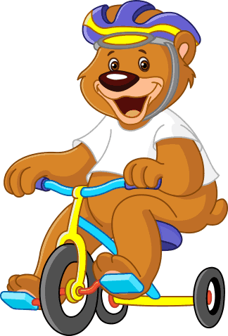 Alfombra vinílica infantil oso ciclista - TenVinilo