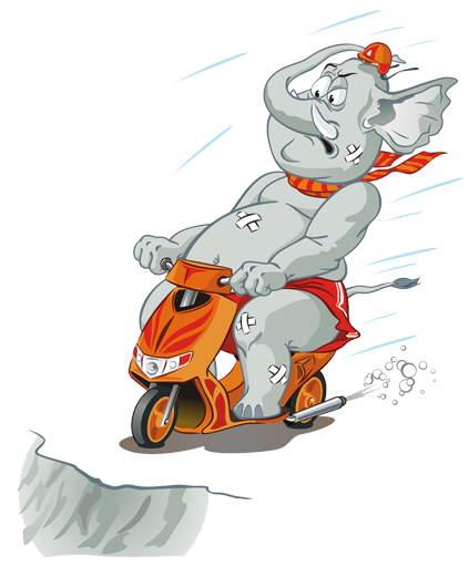 Alfombra vinílica infantil elefante en moto - TenVinilo