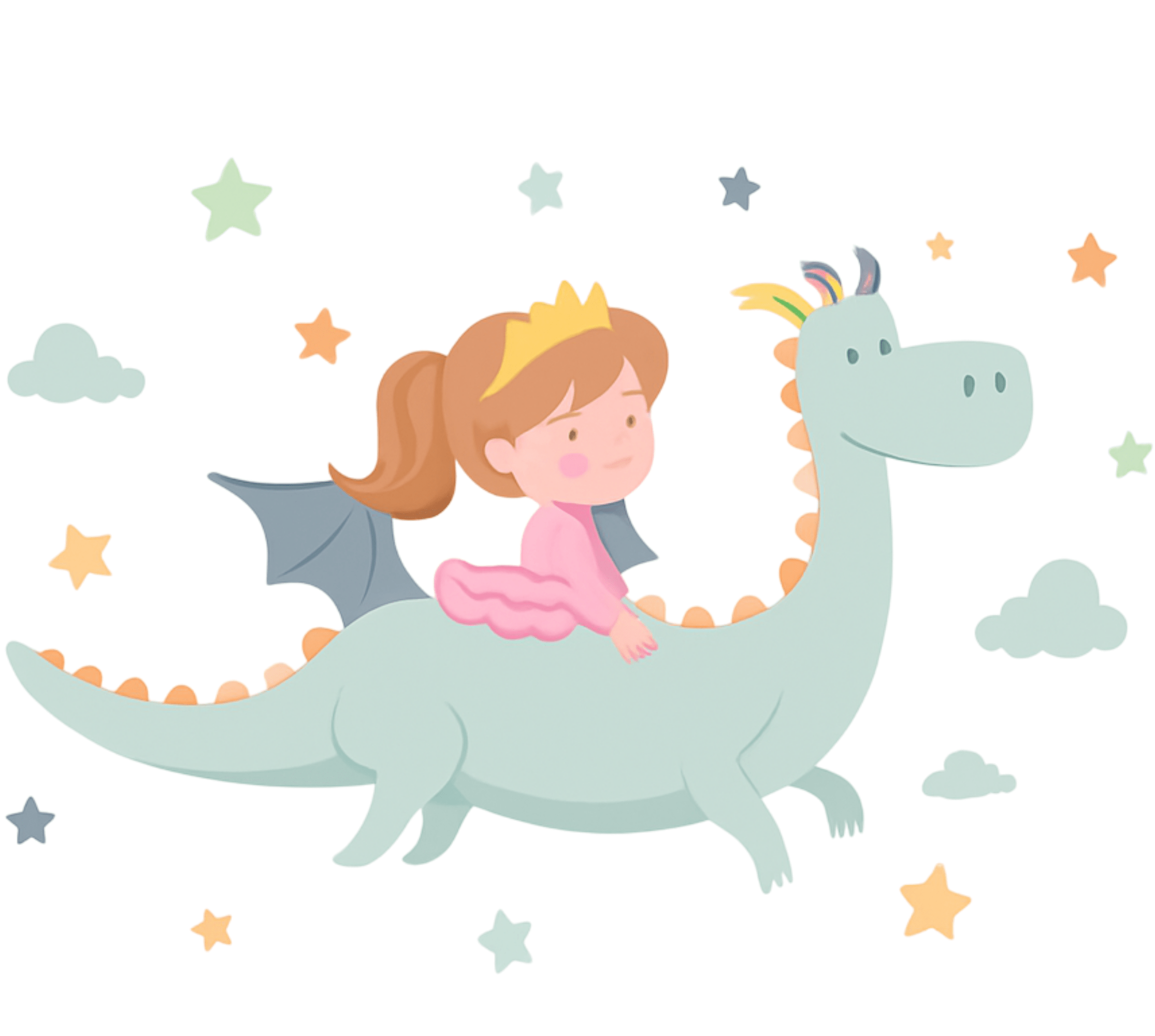 Alfombra vinílica infantil princesa en un dragón - TenVinilo