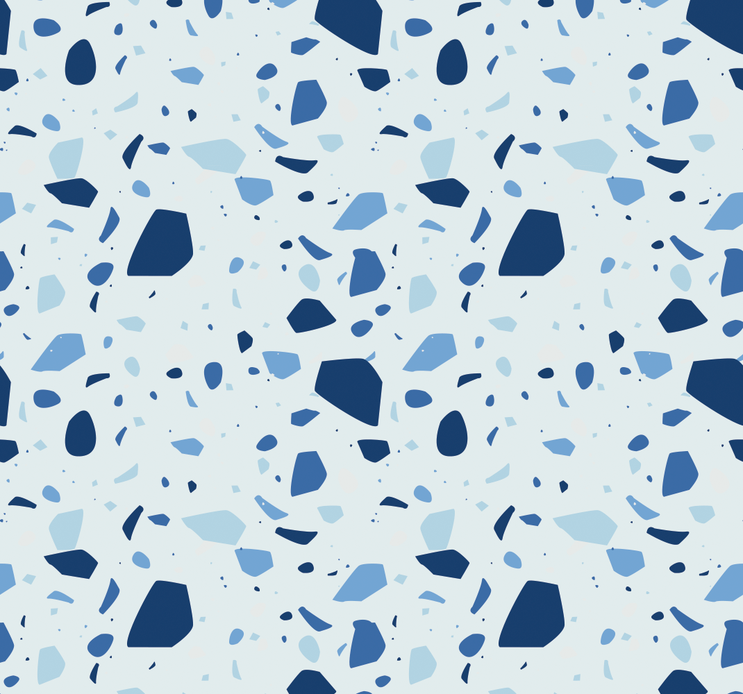 Alfombra vinilo baño terrazo azul - TenVinilo