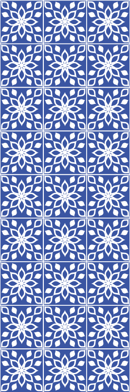 Alfombra vinilo baño patrón de azulejos azules - TenVinilo