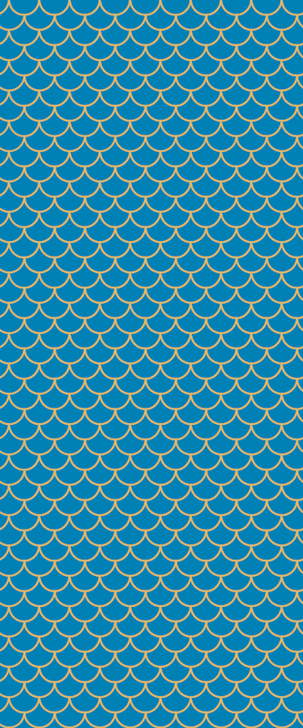 Alfombra vinilo baño patrón de escamas azules - TenVinilo