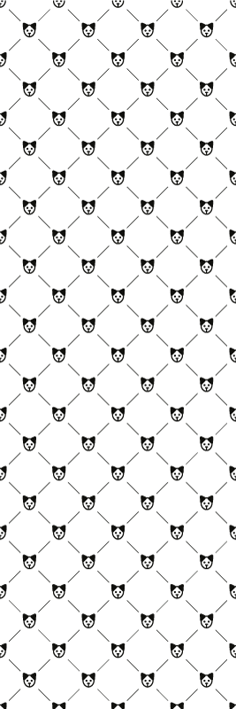 Alfombra vinilo baño patrón geométrico perro blanco y negro - TenVinilo