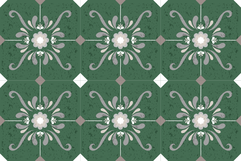 Alfombra vinilo baño azulejos de estilo antiguo - TenVinilo