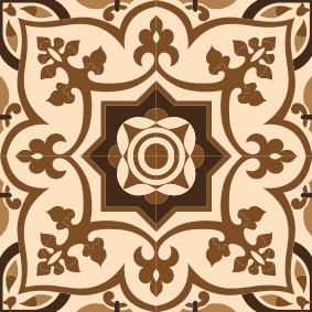 Alfombra vinilo baño patrones de azulejos marrones - TenVinilo