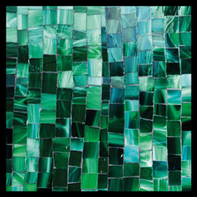 Alfombra vinilo baño mosaico verde degradado - TenVinilo