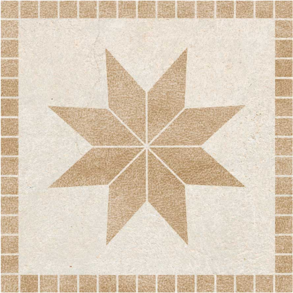 Alfombra vinilo baño azulejo estrella marrón - TenVinilo