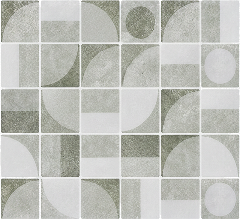Alfombra vinilo baño formas entrelazadas en gris - TenVinilo