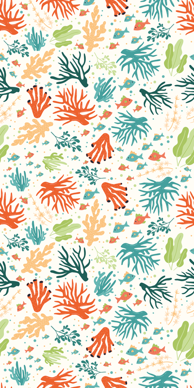 Alfombra vinilo baño coral colorido - TenVinilo