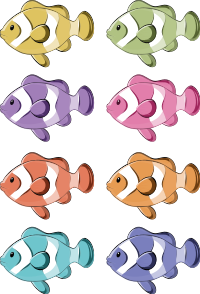 Alfombra vinilo baño adhesivos de peces payaso - TenVinilo