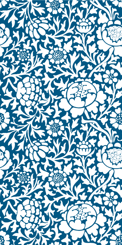 Alfombra vinílica cocina flora azul marino - TenVinilo