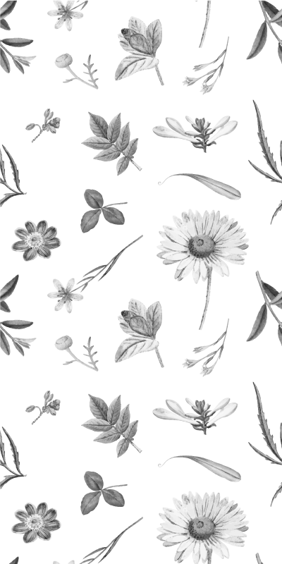 Alfombra vinílica cocina flores grises primavera - TenVinilo