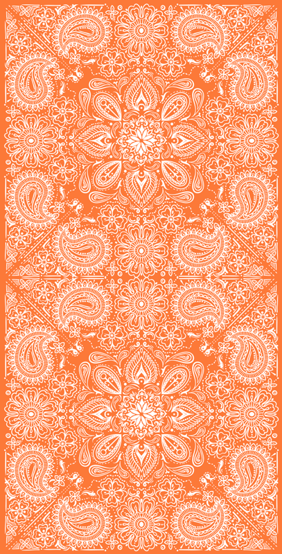 Alfombra vinílica cocina azulejo paisley fridge - TenVinilo