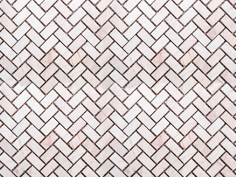 Alfombra vinílica cocina azulejos de mármol en espiga - TenVinilo