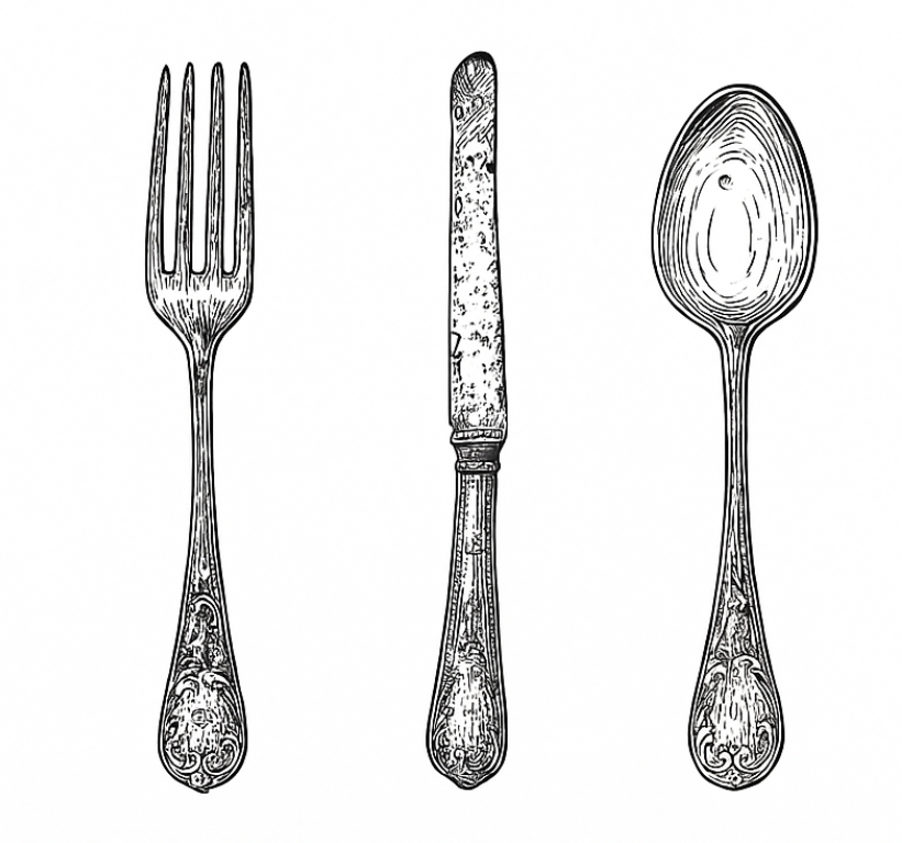 Alfombra vinílica cocina cutlery gris - TenVinilo