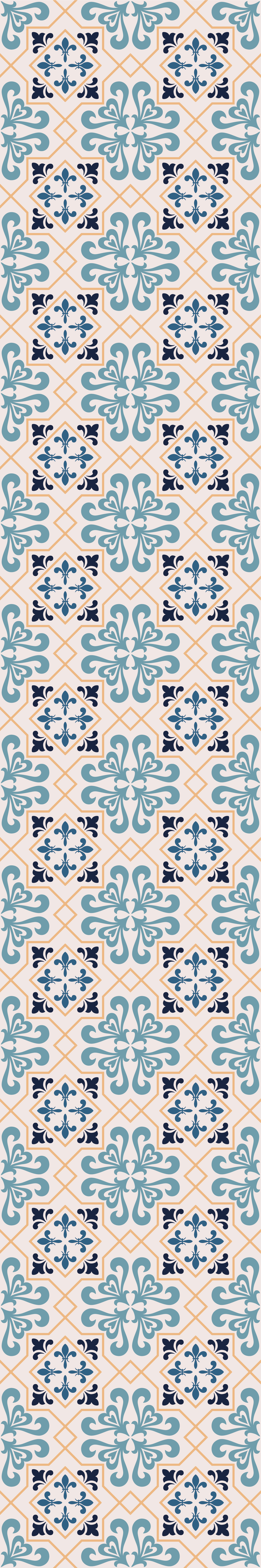 Alfombra vinílica cocina patrón de azulejos amarillos - TenVinilo