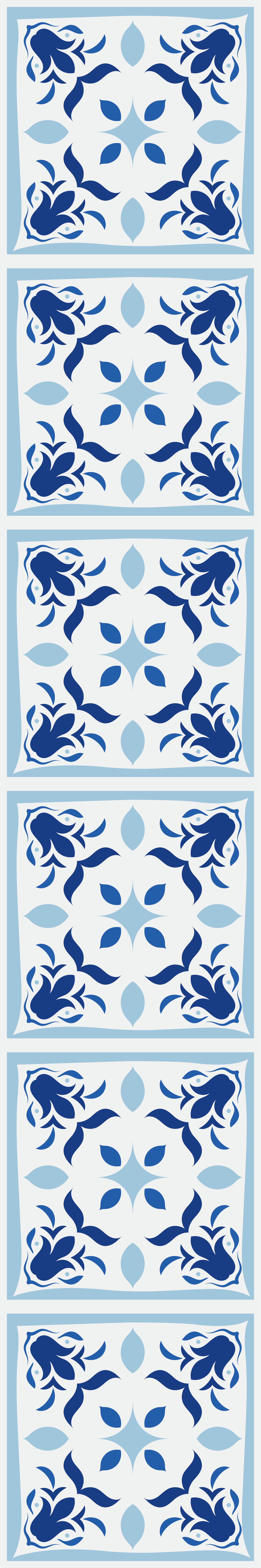 Alfombra vinílica cocina azulejos portugueses florales - TenVinilo