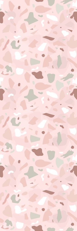 Alfombra vinílica cocina en tonos rosa terrazzo - TenVinilo