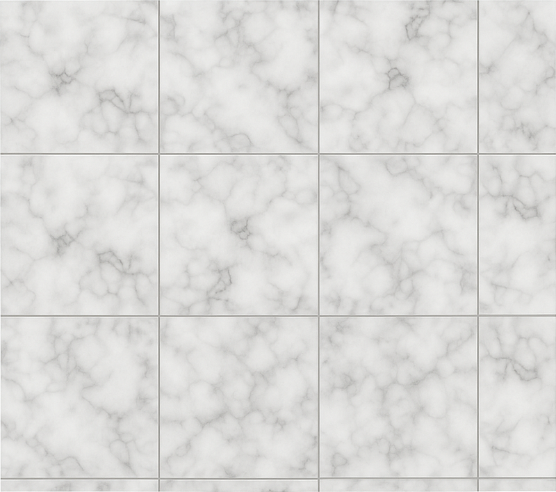 Alfombra vinílica cocina azulejo cuadrado mármol blanco - TenVinilo