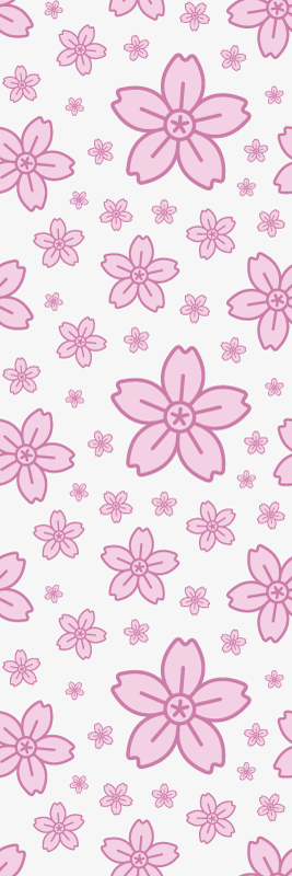 Alfombra vinílica dormitorio flores rosas en fondo blanco - TenVinilo