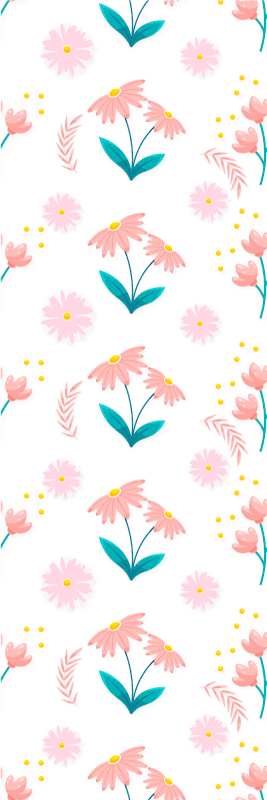 Alfombra vinílica dormitorio flores y puntos pastel - TenVinilo