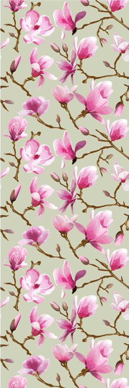 Alfombra vinílica dormitorio magnolia púrpura hermosa - TenVinilo