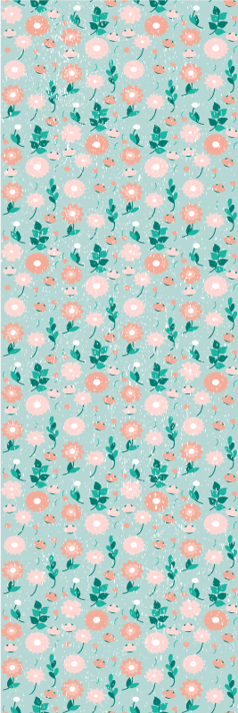 Alfombra vinílica dormitorio flores azules shabby chic - TenVinilo