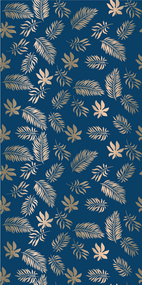 Alfombra vinílica dormitorio diseño flores azules africanas - TenVinilo