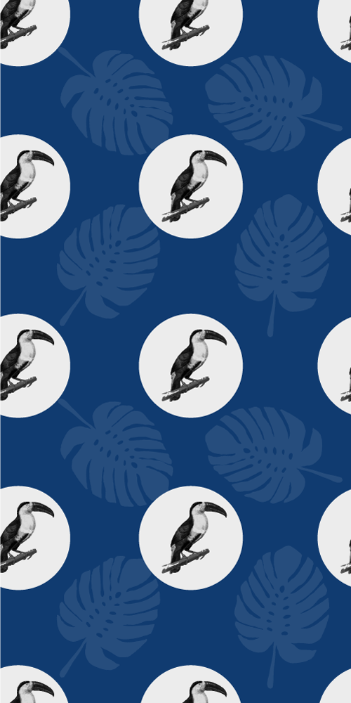 Alfombra vinílica dormitorio diseño pájaro azul africano - TenVinilo