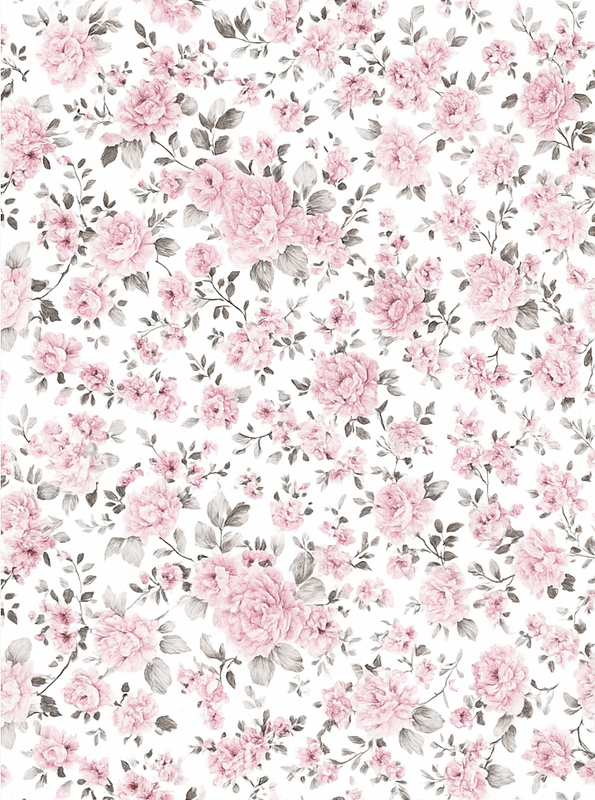 Alfombra vinílica dormitorio diseño de flores retro grandes - TenVinilo