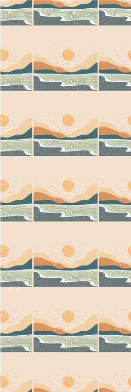 Alfombra vinílica oficina montañas al atardecer abstractas - TenVinilo