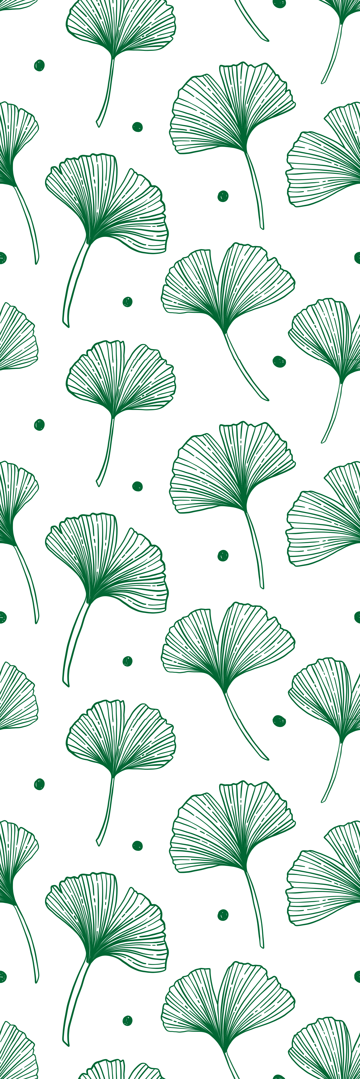 Alfombra vinílica oficina hojas verdes de ginkgo - TenVinilo