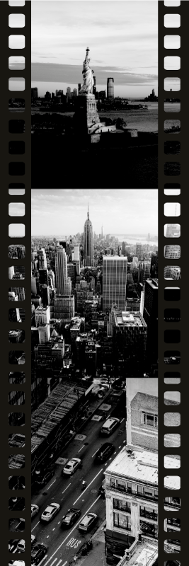 Alfombra vinílica dormitorio collage de fotos de nyc - TenVinilo