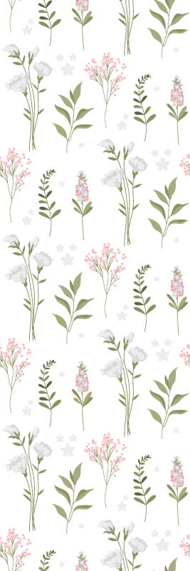 Alfombra vinílica dormitorio flores silvestres minimalista - TenVinilo
