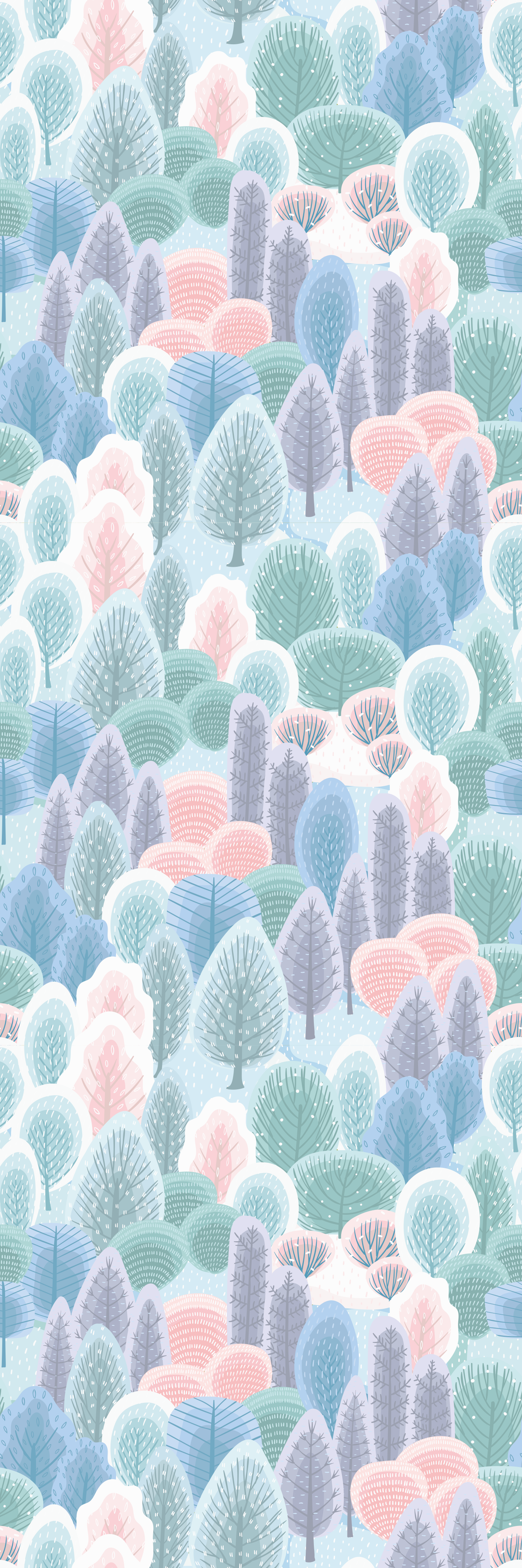 Alfombra vinílica dormitorio diseño bosque invernal - TenVinilo