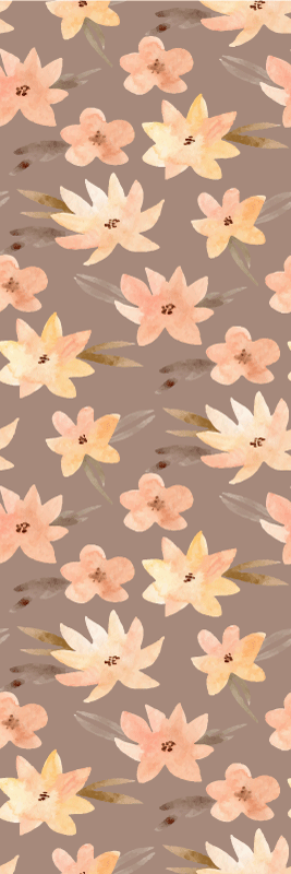 Alfombra vinílica dormitorio flores acuareladas colores pastel - TenVinilo