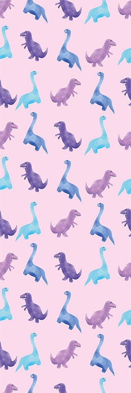 Alfombra vinílica dormitorio dinosaurios rosas de fondo - TenVinilo