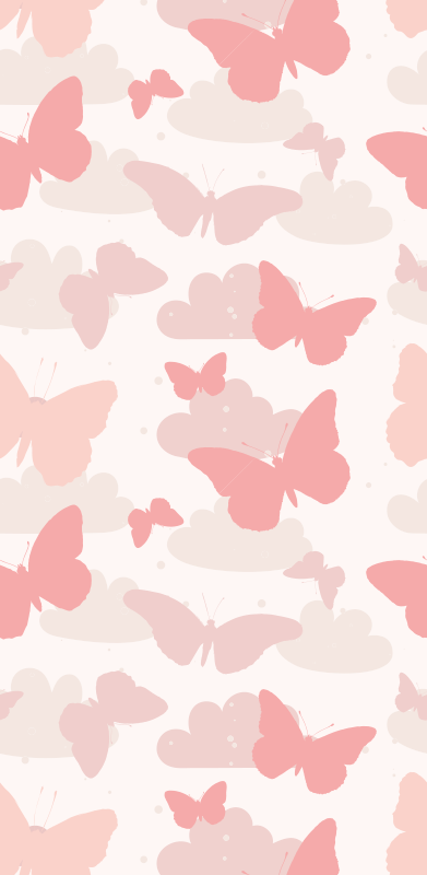 Alfombra vinílica dormitorio diseño mariposas pastel - TenVinilo