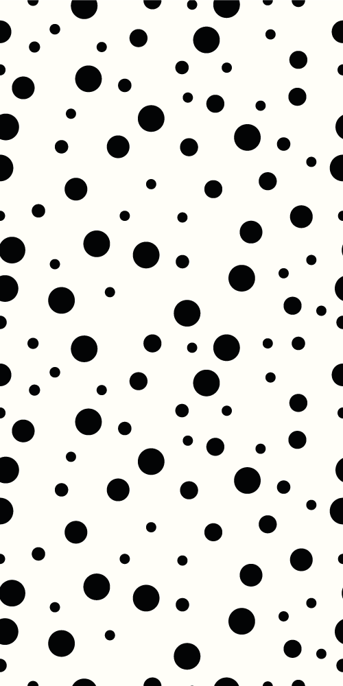 Alfombra vinílica dormitorio estampado de lunares blanco y negro - TenVinilo