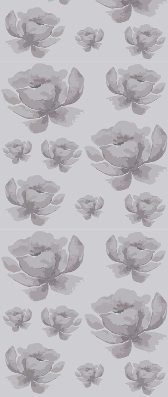 Alfombra vinílica dormitorio patrón floral gris 80's - TenVinilo