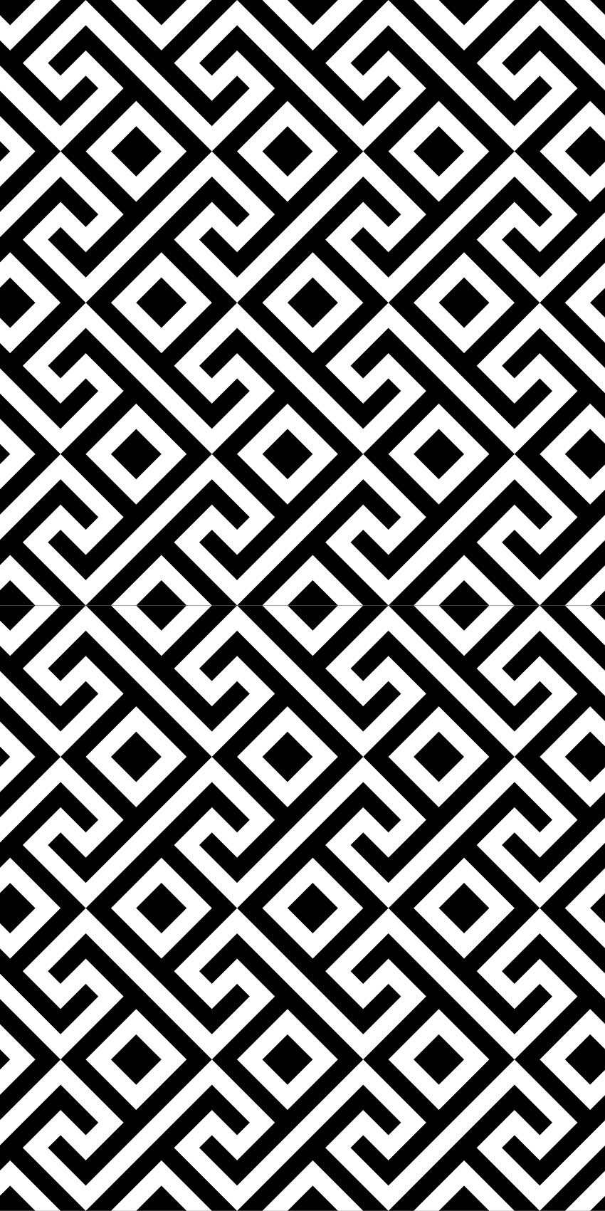 Alfombra vinílica nórdica de patrón geométrico en blanco y negro - TenVinilo