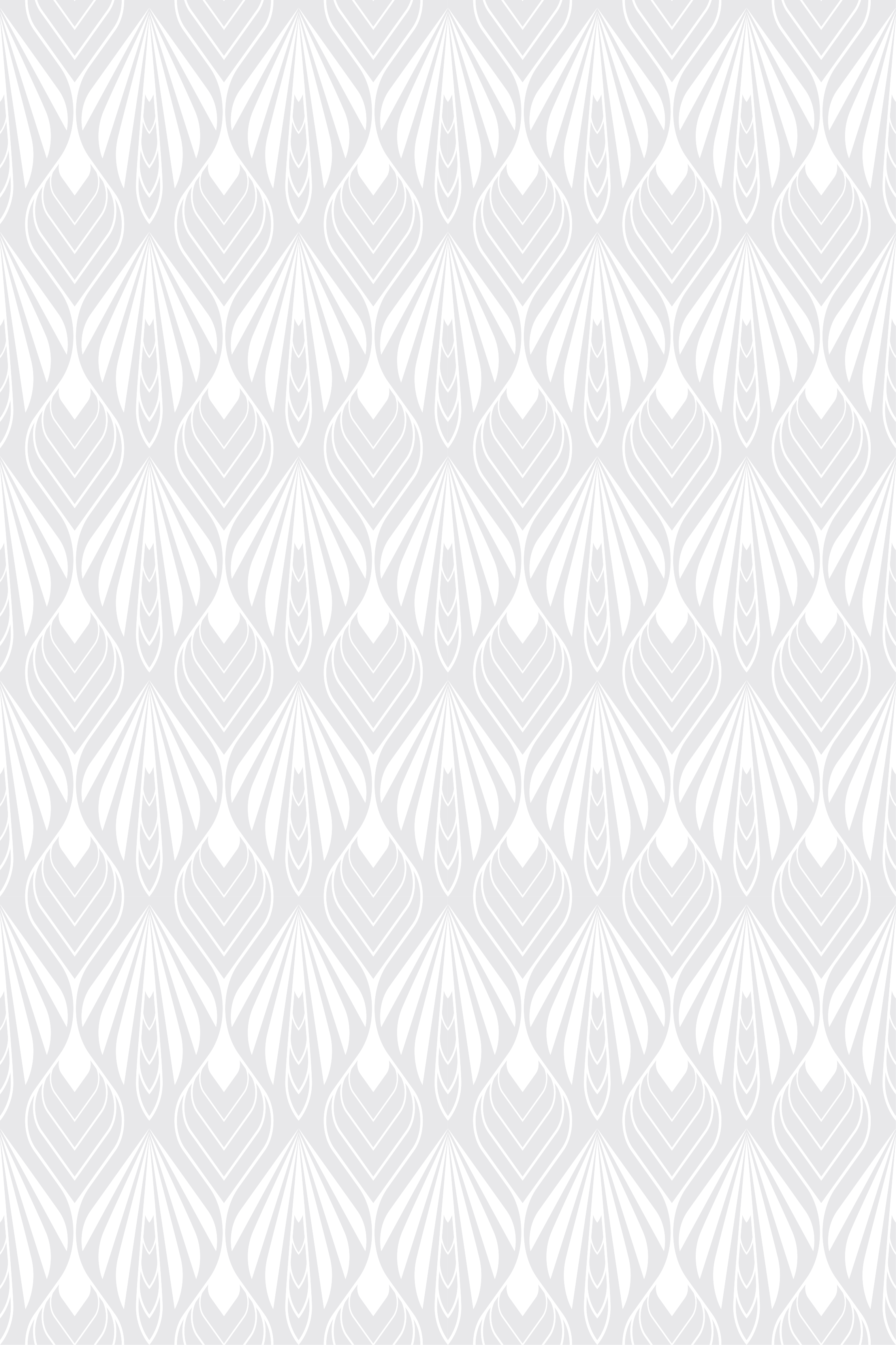 Alfombra vinílica nórdica patrón hojas gris y blanco - TenVinilo