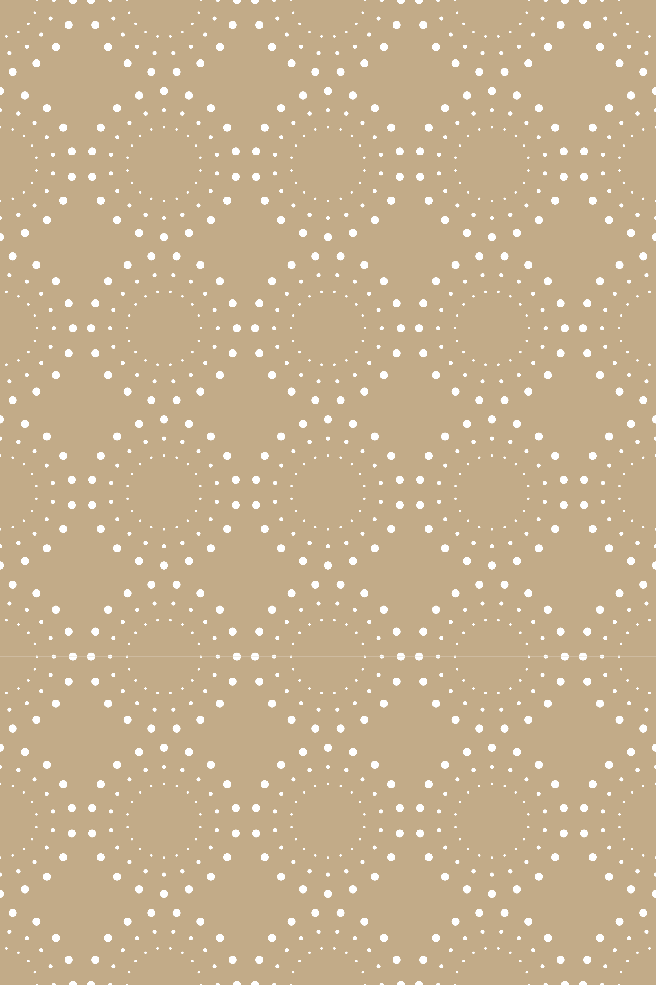 Alfombra vinílica nórdica fondo beige claro con círculos blancos - TenVinilo