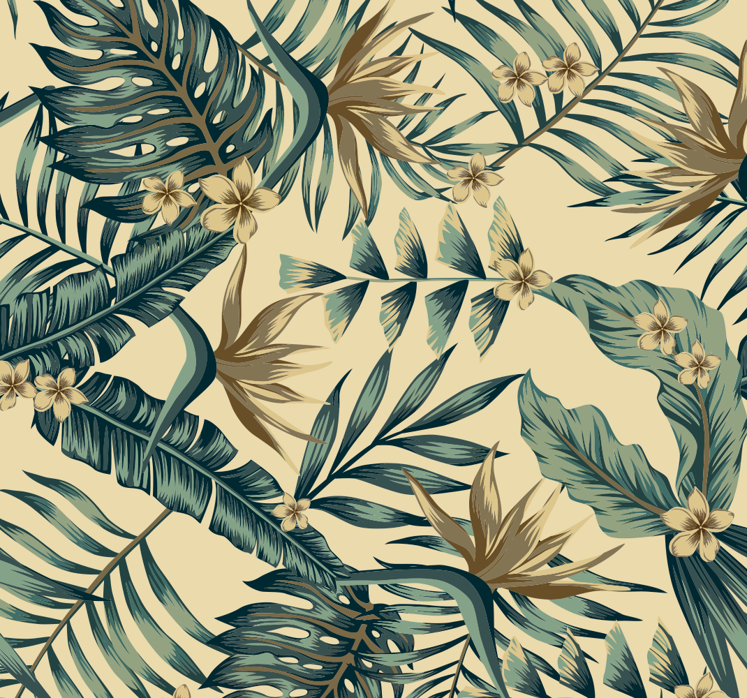 Alfombra vinílica naturaleza hojas tropicales - TenVinilo
