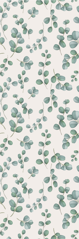 Alfombra vinílica naturaleza hojas acuareladas sobre fondo beige - TenVinilo