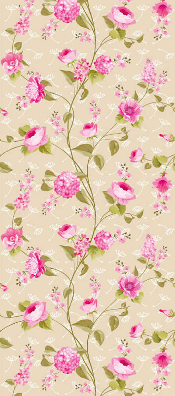 Alfombra vinílica naturaleza estampado floral vintage - TenVinilo