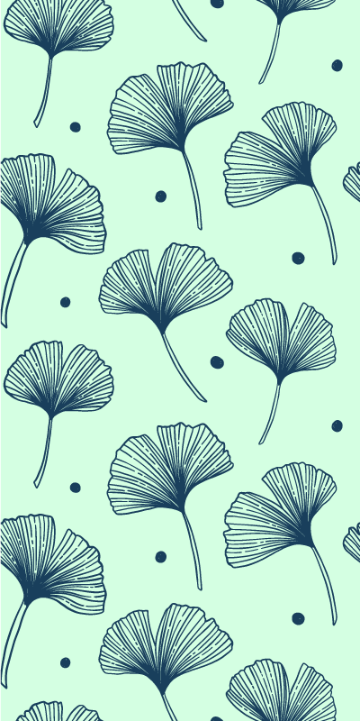 Alfombra vinílica naturaleza papel tapiz floral azul - TenVinilo